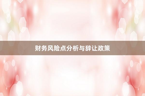 财务风险点分析与辞让政策